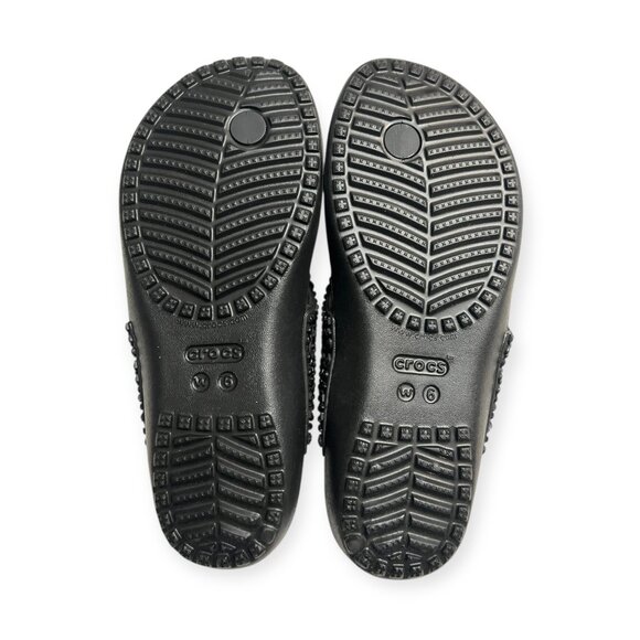 Authentic Crocs W6 – Black Crystal-Studded Sandals | Great Condition Comfortable - Picture 5 of 5